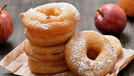 Finished easy apple doughnut snack